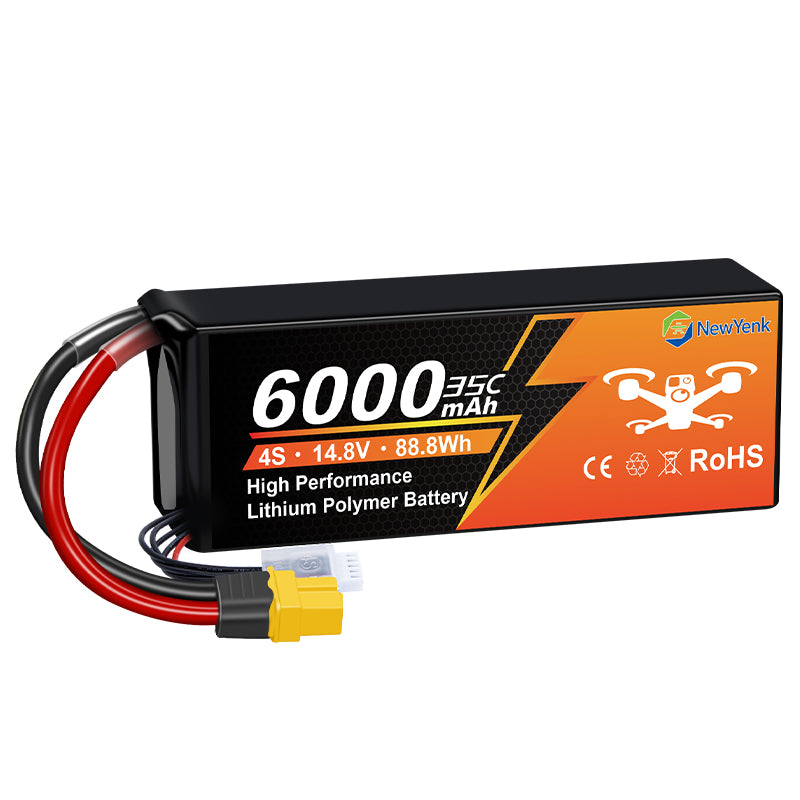 NewYenk 4S 6000mAh 14.8V 35C With XT90/EC5 100% LCO LiPo Battery