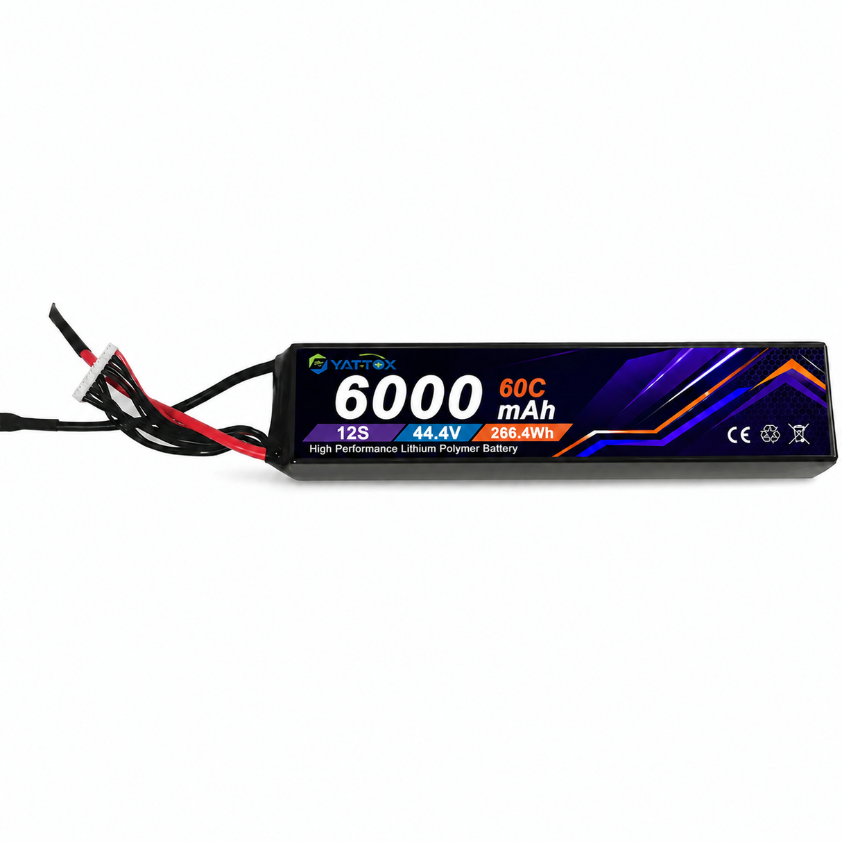 Yattox 12S 6000mAh 60C Stick Pack No Connector