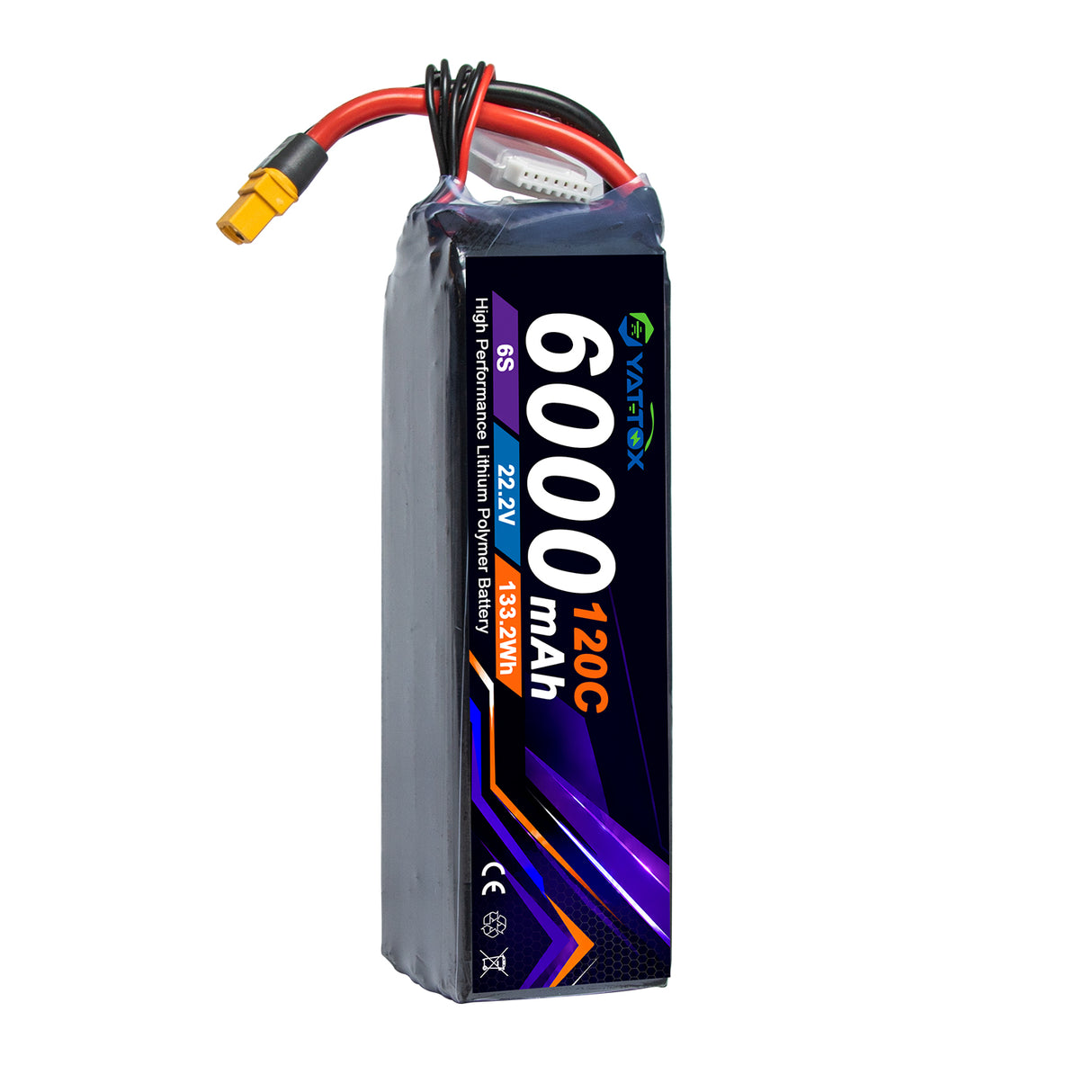 Yattox 6000mAh 6S 120C 100% LCO Lipo Battery With XT60/XT90/EC5 Plug