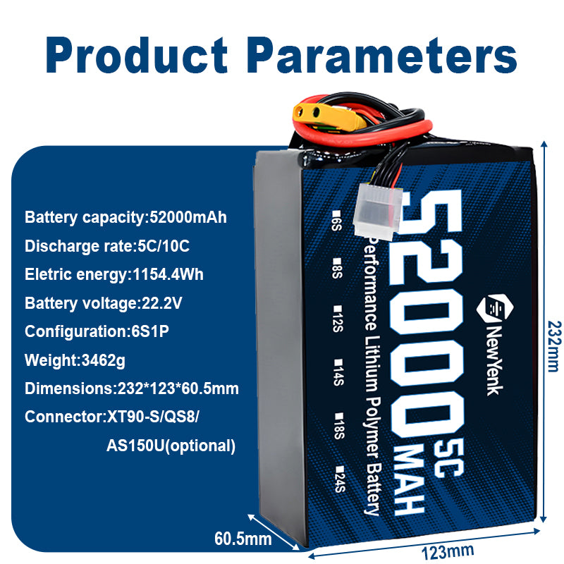 Yattox 6S 52000mAh 5C Semi Solid State Battery