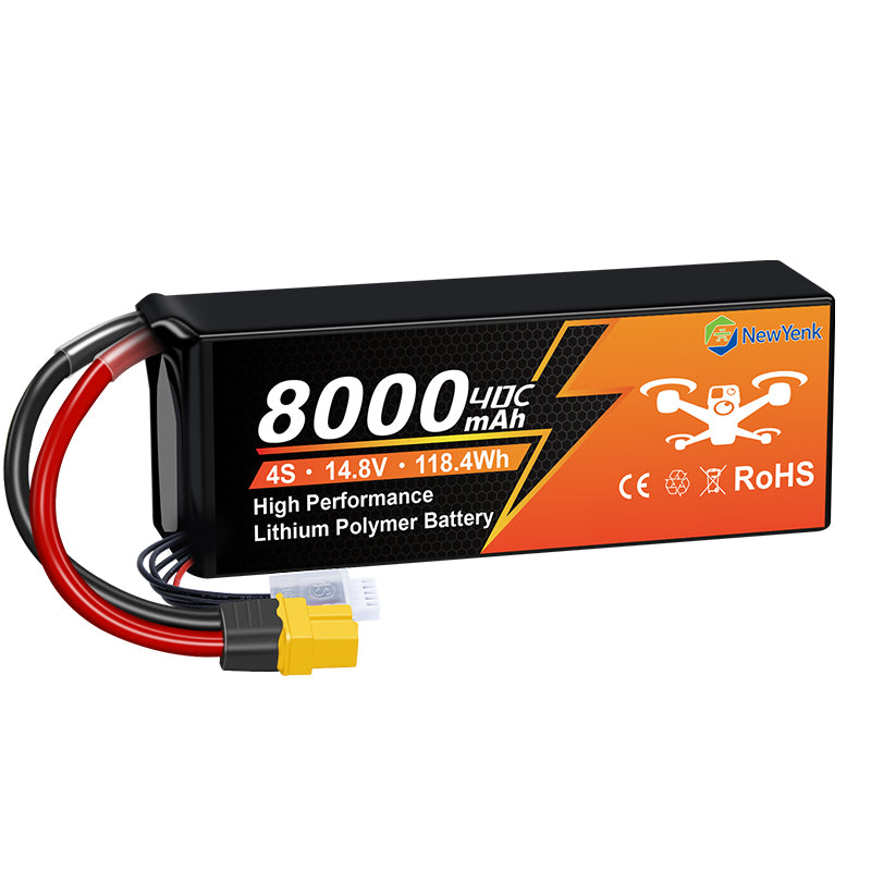 NewYenk 4S 8000mAh 14.8V 40C With XT60 100% LCO LiPo Battery