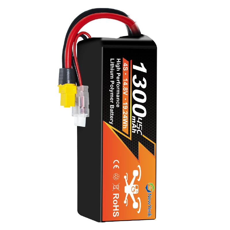 NewYenk 4S 1300mAh 14.8V 120C with XT60 100% LCO LiPo Battery