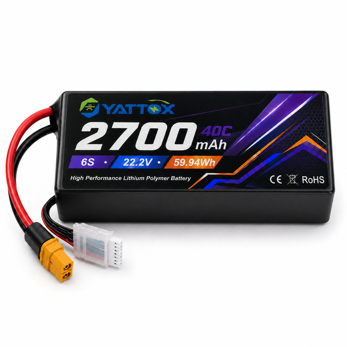 Yattox 2S-6S 2700mAh 40C XT60 100%LCO Lipo Battery