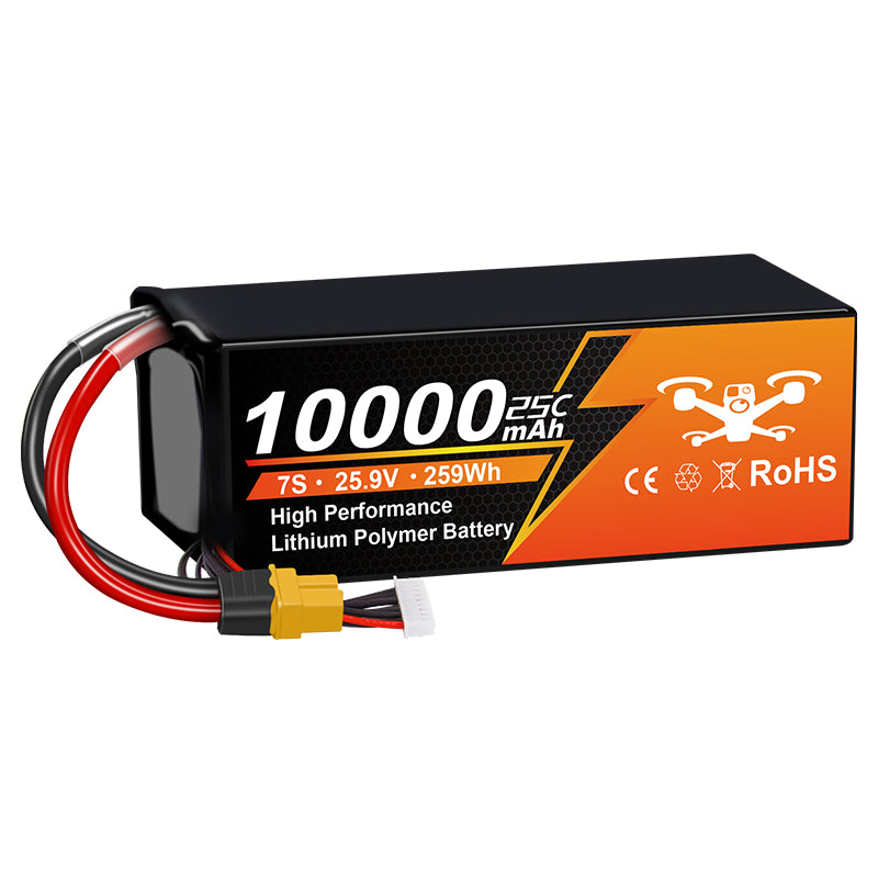 NouvelleYenk 7S 10000mAh 25.9V 25C Batterie LiPo avec QS8 – Pack à ultra-capacité et longue endurance pour drones FPV, photographie aérienne et avions RC
