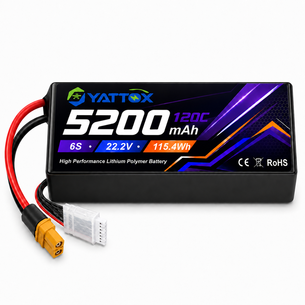 Yattox 6S 5200mAh 120C 100%LCO Lipo Battery
