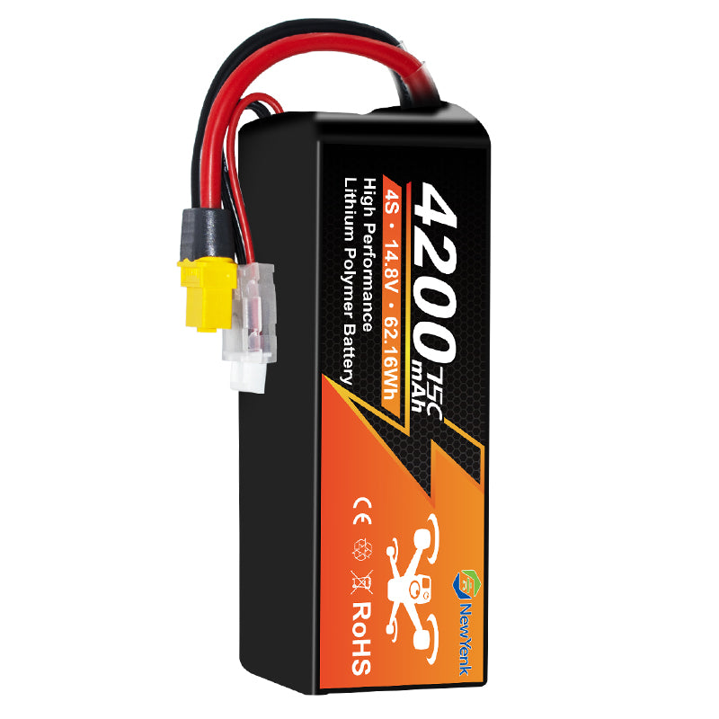 NewYenk 4S 4200mAh 14.8V 75C With XT60 100% LCO LiPo Battery