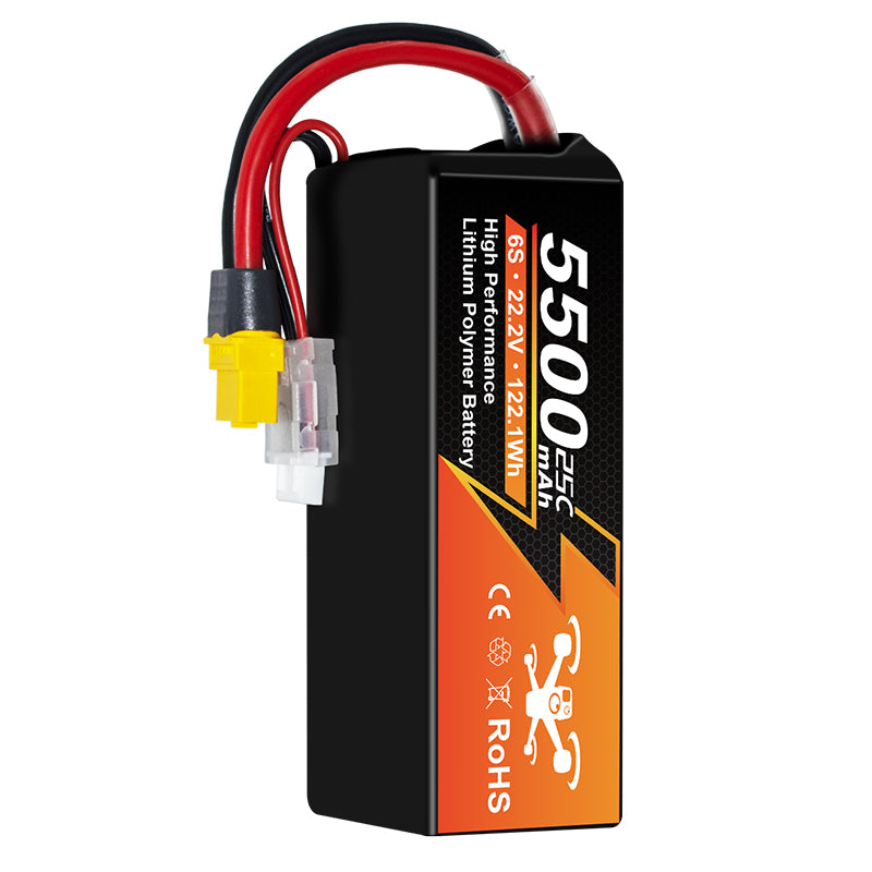 NewYenk 6S 5500mAh 22.2V 25C With EC5 100% LCO LiPo Battery