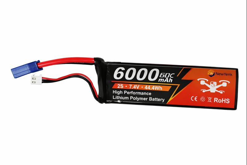 Yattox 2S 7.4V 6000mAh 60C 100% LCO lipo battery with EC5/XT60