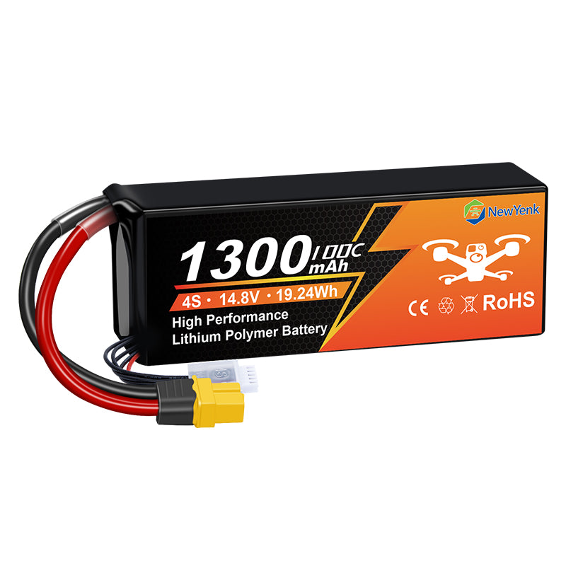 NewYenk 4S 1300mAh 14.8V 100C with XT60 100% LCO LiPo Battery