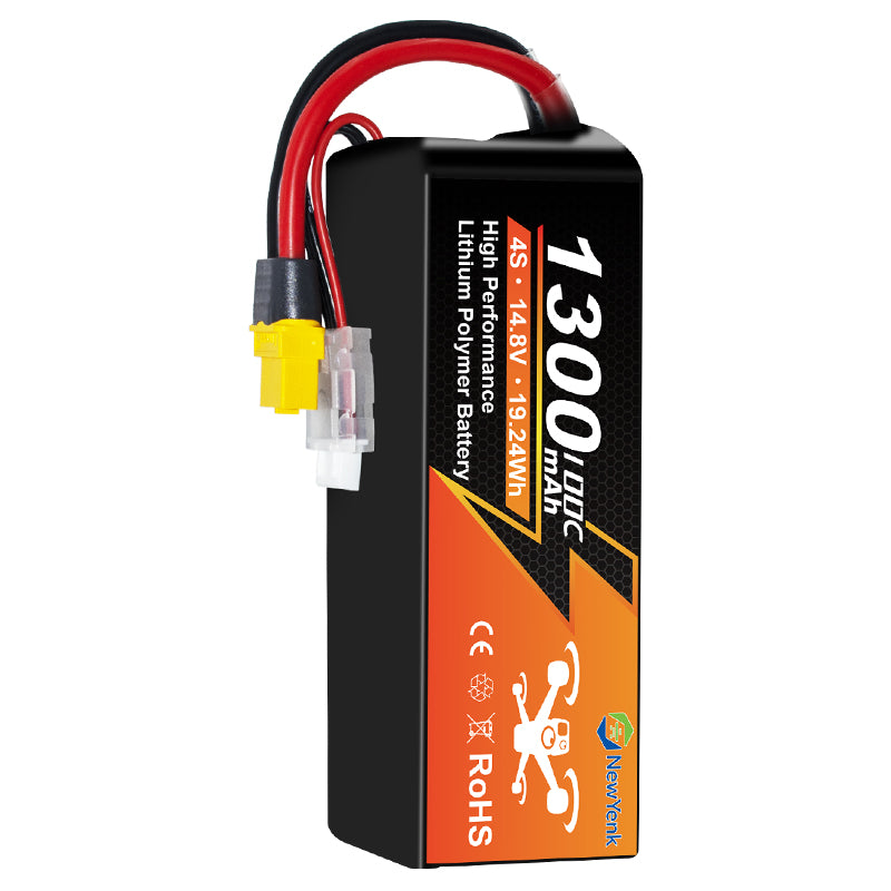 NewYenk 4S 1300mAh 14.8V 100C with XT60 100% LCO LiPo Battery