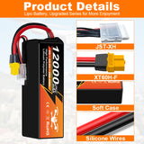 Yattox  6S 12000mAh 22.2V 25C With XT90（Industrial / Aerial LiPo Battery）