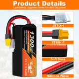 Yattox  6S 1300mAh 22.2V 100C FPV With XT60 100% LCO Lipo Battery