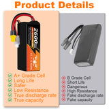 NewYenk 6S 2600mAh 22.2V 35C With XT60 100% LCO LiPo Battery