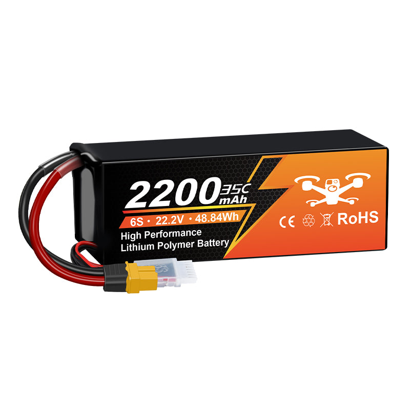 NewYenk 6S 2200mAh 22.2V 40C With XT60 Plug 100% LCO LiPo Battery