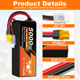 Yattox 4S 5000mAh 60C 100%LCO Lipo Battery