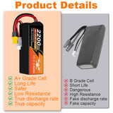 NewYenk 6S 2200mAh 22.2V 40C With XT60 Plug 100% LCO LiPo Battery