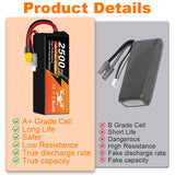 NewYenk 2S 2500mAh 7.4V 40C with XT60 100% LCO LiPo Battery for FPV Drones & RC Planes