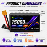 Yattox 3P6S 15000mAh 21.6V 10C 21700 Li-ion Battery