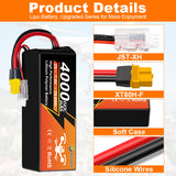 Yattox 2S 4000mAh 60C 100%LCO Lipo Battery