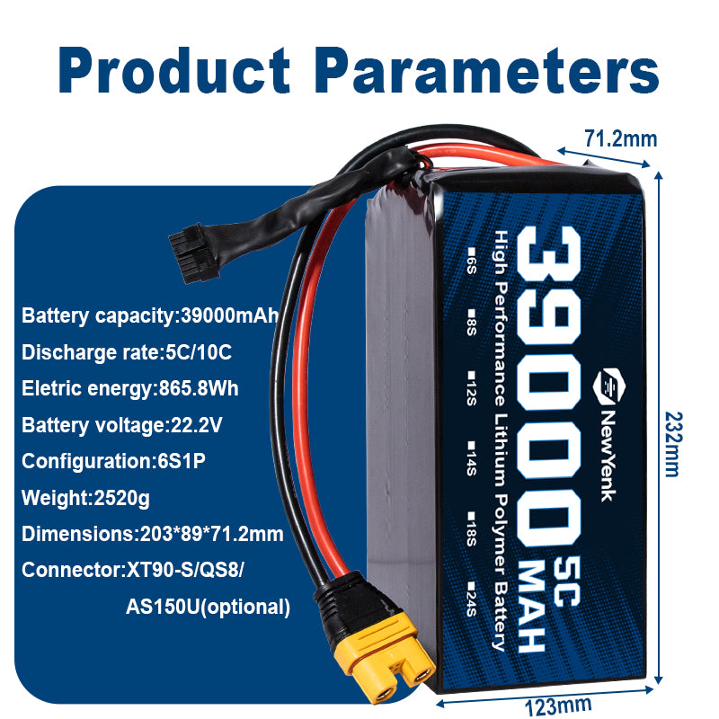 Yattox 6S 39000mAh 5C Semi Solid State Battery
