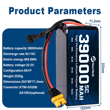Yattox 6S 39000mAh 5C Semi Solid State Battery