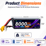 5S 8000mAh 50C 100%LCO Lipo Battery