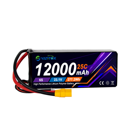 Yattox  6S 12000mAh 25C 300A Continuous current 100%LCO Lipo Battery