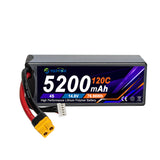 14.8V 4S 5200mAh 120C 4S1P 100%LCO Hardcase Lipo Battery