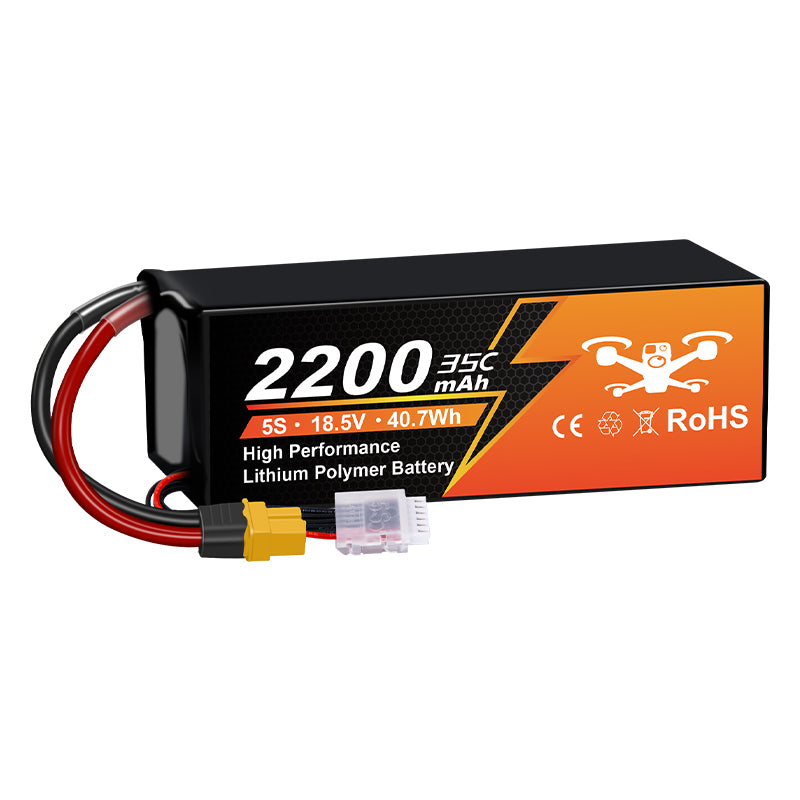 NewYenk 5S 2200mAh 18.5V 35C With XT60/EC3 100% LCO LiPo Battery