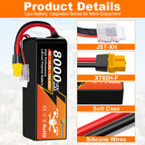NewYenk 4S 8000mAh 14.8V 40C With XT60 100% LCO LiPo Battery