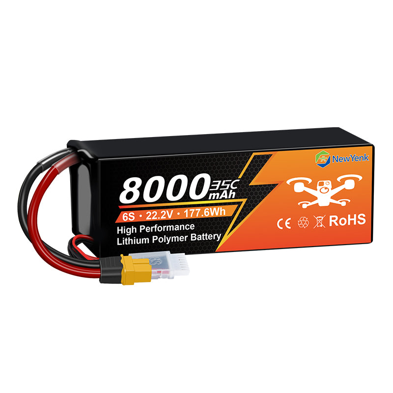 NewYenk 6S 8000mAh 22.2V 35C With EC5/XT90/XT60 LiPo Battery