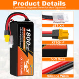 NewYenk 4S 1800mAh 14.8V 100C with XT60 100% LCO LiPo Battery