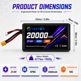 Yattox 6S4P 20000mAh 21.6V 10C 21700 Li-ion Battery