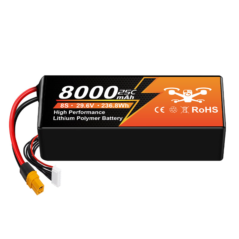 NewYenk 8S 8000mAh 29.6V 25C With EC5/XT60 100% LCO LiPo Battery