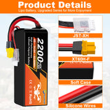 NewYenk 4S 2200mAh 14.8V 40C With XT60 100% LCO LiPo Battery