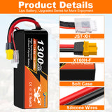 NewYenk 4S 1300mAh 14.8V 120C with XT60 100% LCO LiPo Battery