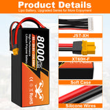 NewYenk 8S 8000mAh 29.6V 25C With EC5/XT60 100% LCO LiPo Battery