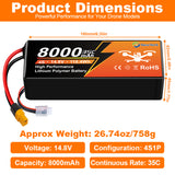 Yattox 4S 8000mAh 35C Lipo Battery