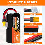 NewYenk 6S 6000mAh 22.2V 35C With EC5/XT60 100% LCO LiPo Battery