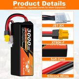 Yattox  6S 3000mAh 40C 100% LCO Lipo Battery Wtih XT60