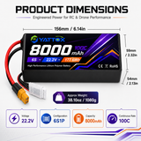 Nouvelle batterie LiPo 6S 8000mAh 22.2V 40C avec QS8 – Pack haute capacité à longue endurance pour drones FPV, photographie aérienne et avions RC