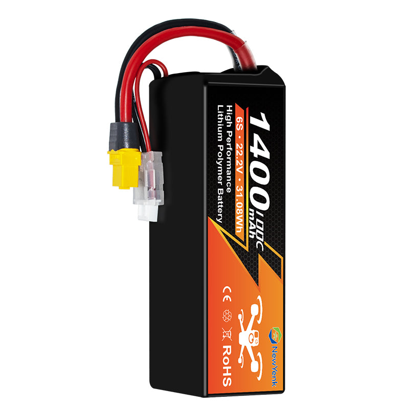 Yattox  6S 1400mAh 22.2V 100C With XT60 Plug 100% LCO LiPo Battery