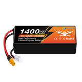 Yattox  6S 1400mAh 22.2V 100C With XT60 Plug 100% LCO LiPo Battery