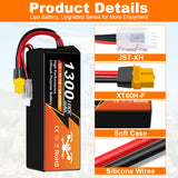 NewYenk 3S 1300mAh 11.1V 100C with XT60 100% LCO LiPo Battery for FPV Drones & RC Planes