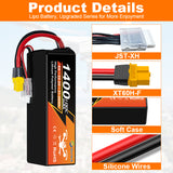 Yattox  6S 1400mAh 22.2V 100C With XT60 Plug 100% LCO LiPo Battery