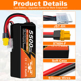 NewYenk 6S 5500mAh 22.2V 25C With EC5 100% LCO LiPo Battery