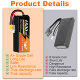 NewYenk 3S 1500mAh 11.1V 100C with XT60 100% LCO LiPo Battery