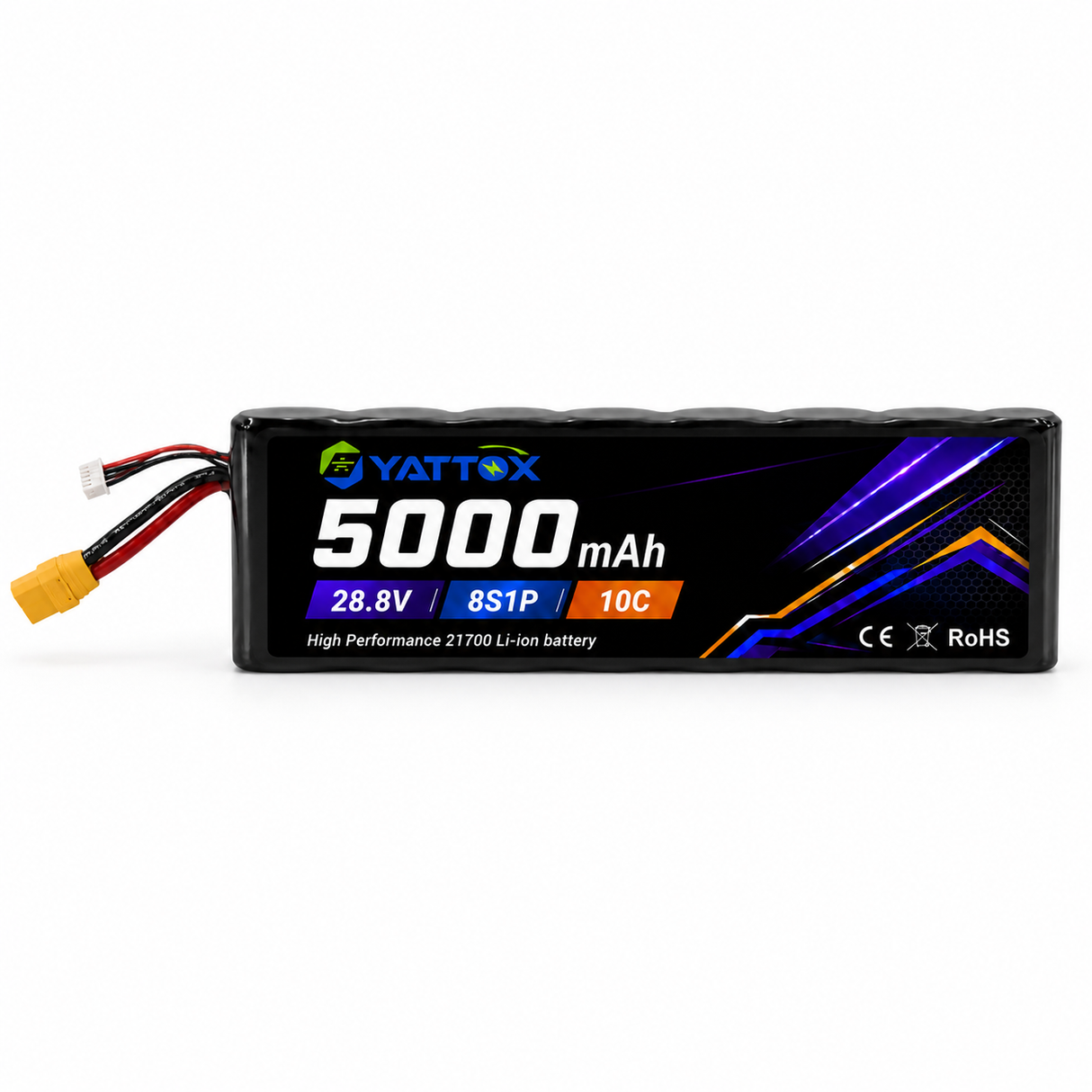 Yattox 8S1P 5000mAh 28.8V 10C 21700 Li-ion Battery