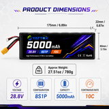 Yattox 8S1P 5000mAh 28.8V 10C 21700 Li-ion Battery