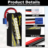 Yattox 3S 5000mAh 70C 100% LCO Lipo Battery with EC5
